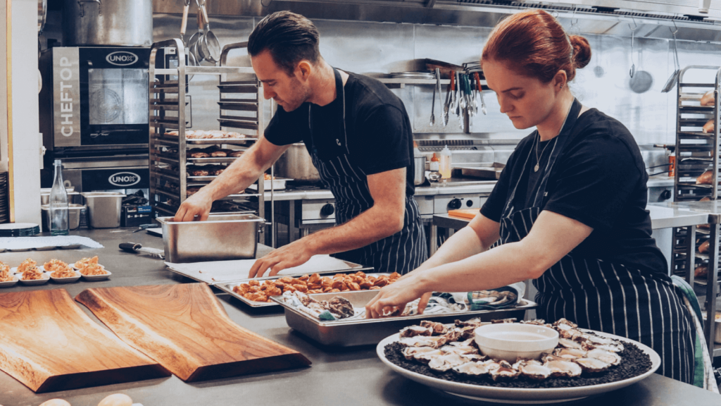 chefs preparing food