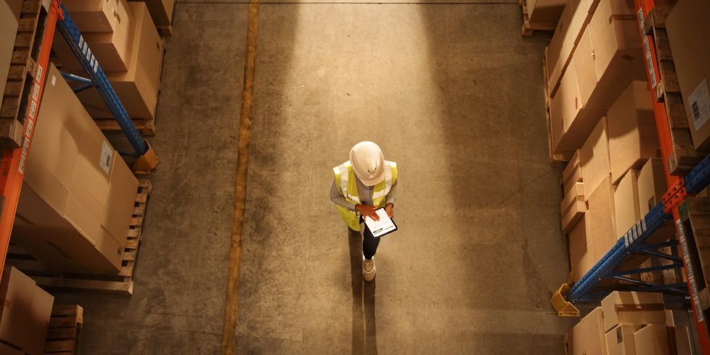 manufacturing worker in warehouse