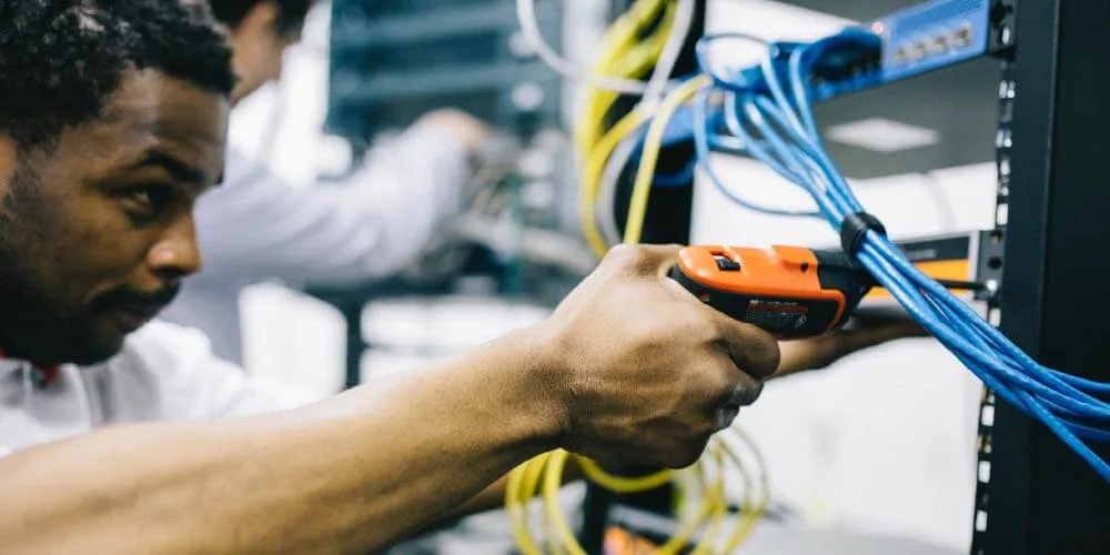 manufacturing work servicing electronics product