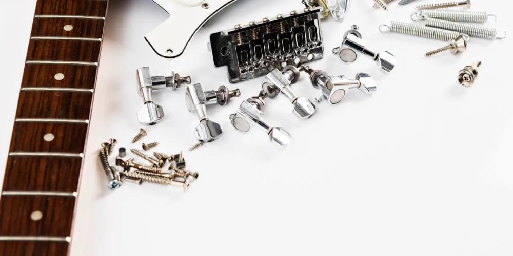Guitar parts inventory with detailed product specifications