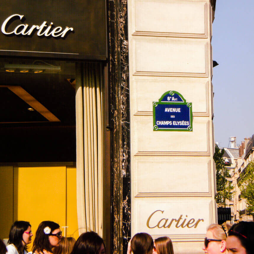 outside of Cartier store in Paris