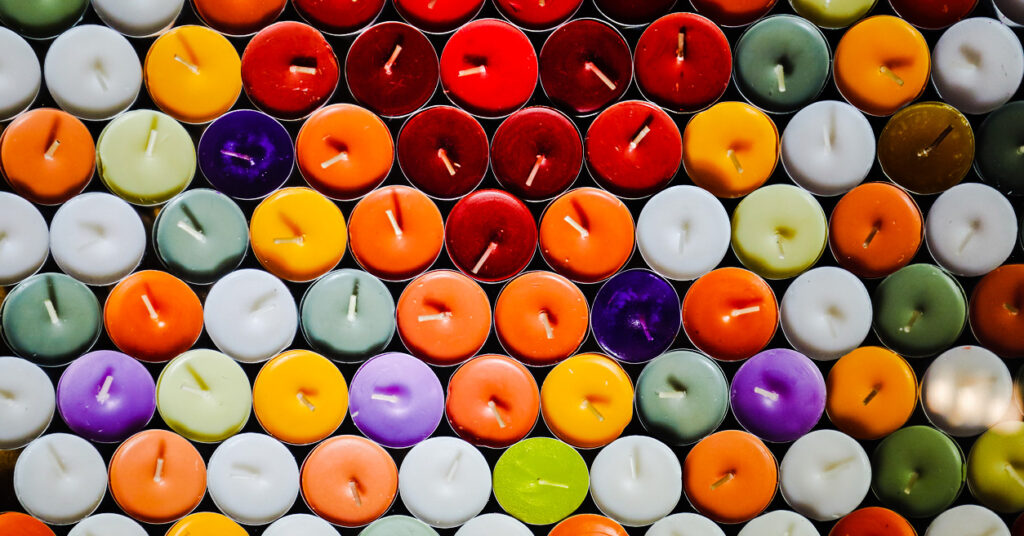 colorful fairylights from above