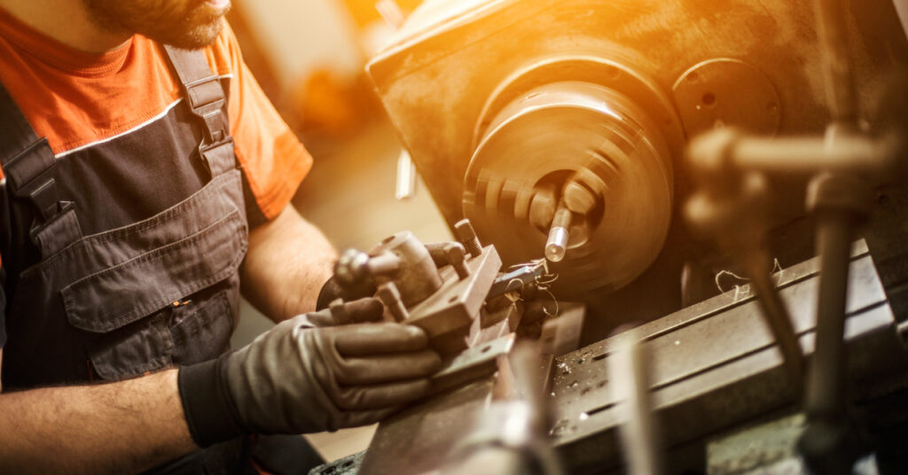 metalworker at work in factory