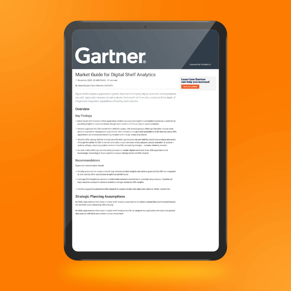 Gartner recognizes inriver as a Representative Vendor in the Market Guide for Digital Shelf Analytics