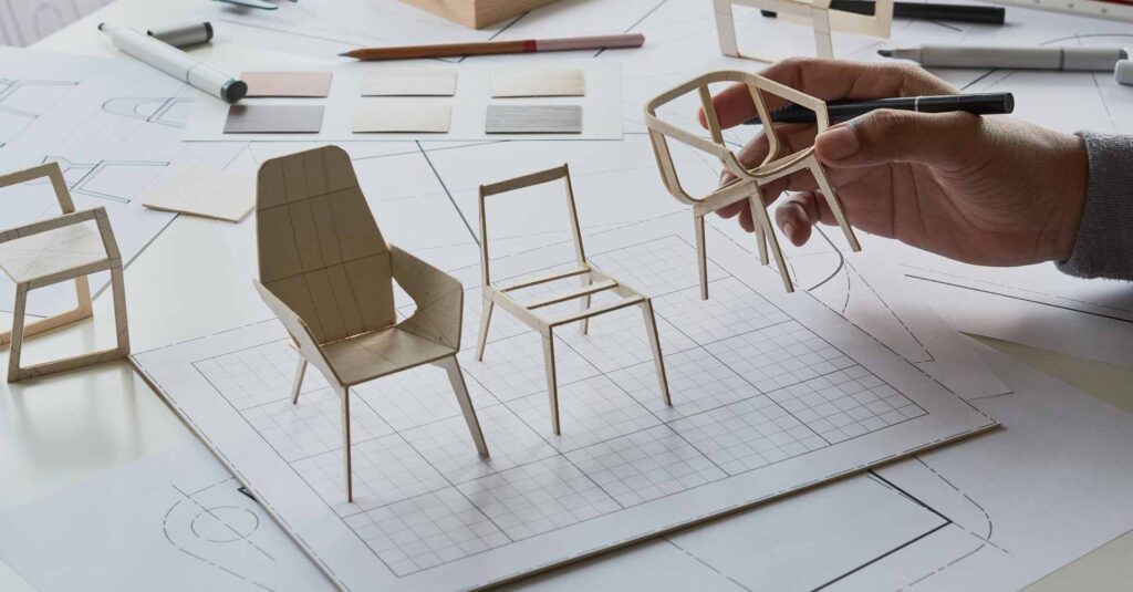 designing chairs in a studio
