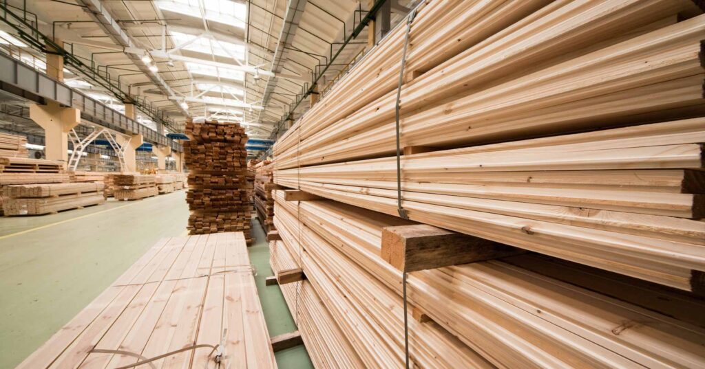 wooden planks in factory