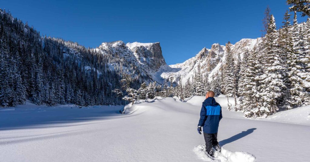 Extreme winter terrain of Rocky Mountain National Park near Estes Park, Colorado USA.