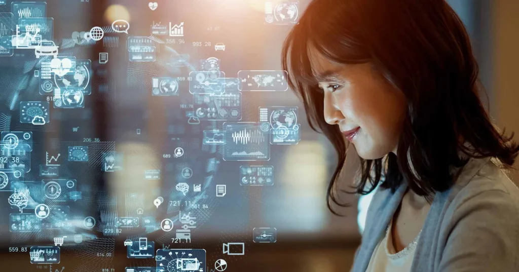 woman using AI to do her work