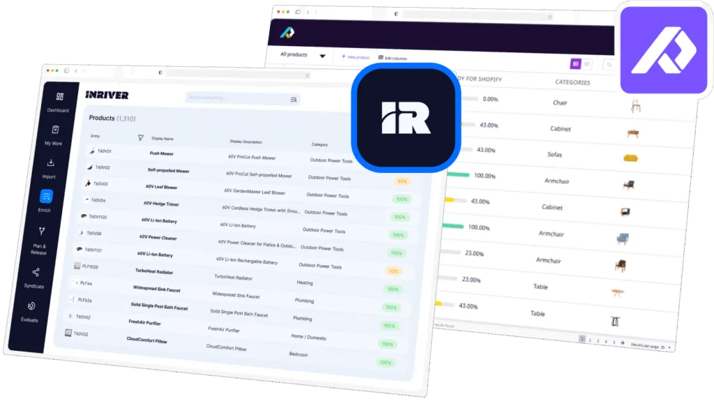 Inriver vs Plytix: PIM screenshots